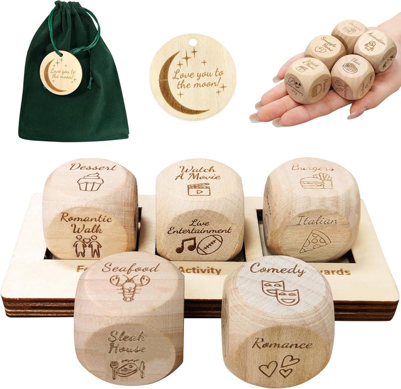 safoezy Valentines Day Gifts for Him Her Men Women Husband Wifes,Food Dice,Wedding for Men Women Him Her, Gag Gifts Funny Gifts Date Night Dice,Couples Gifts,Dinner Dice Couples Games - Image 1